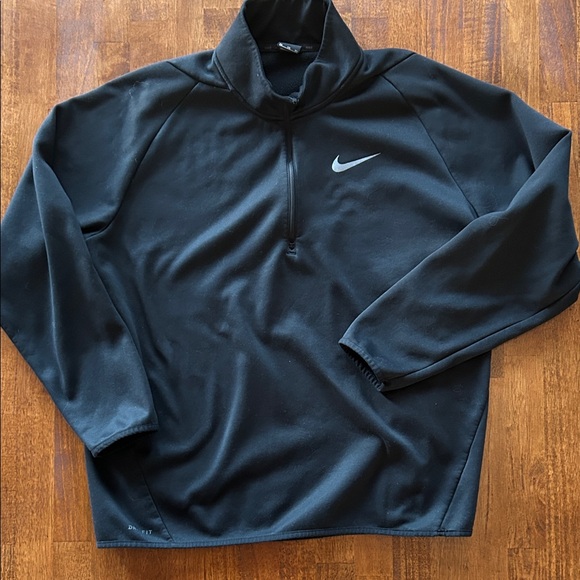 Nike Other - Nike dry fit half zip fleece lining mens black athletic casual pullover size XXL
